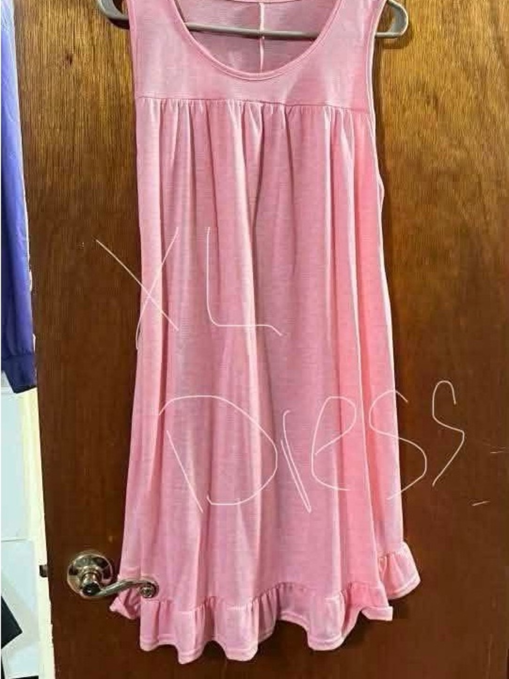 Sleeveless Pink Ruffle-Hem A-Line Skirt